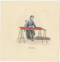 Impression ancienne d'un brodeur chinois