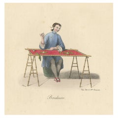 Impression ancienne d'un brodeur chinois