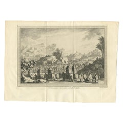 Grabado antiguo de un funeral chino de Chedel