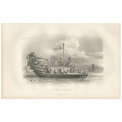 Stampa antica di una giunca cinese di D'Urville (1853)