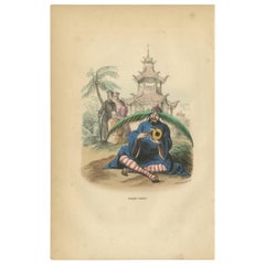 Antique Print of a Chinese Man by Wahlen, 1843