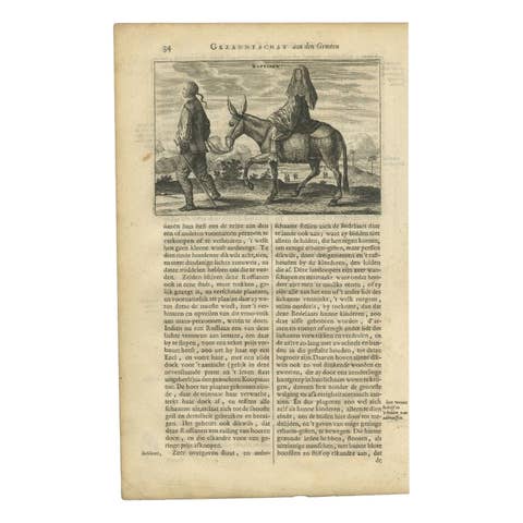 Antique Print of a Chinese Ruffian, a Chinese Pimp and His Concubine