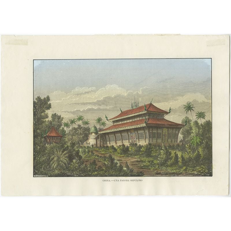 Antique print titled 'China - Una Pagoda Sepulcro'. Antique print depicting a Chinese tomb pagoda. Source unknown, to be determined.

Artists and Engravers: Made after H. Catenacci.

Condition: Very good, few tiny marginal tears. Please study