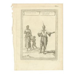 Antique Print of a Chinese Woman and Chinese Mandarin, 1746
