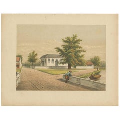 Antiker Druck einer Kirche in Batavia von M.T.H. Perelaer, 1888