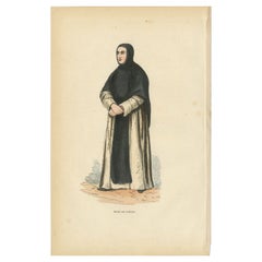 Antique Print of a Cistercian Monk, 1845
