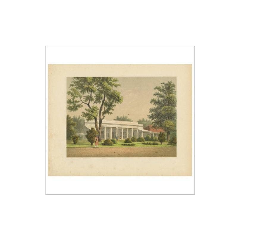 Antique Print of a Colonial Residence in Batavia by M.T.H. Perelaer, 1888