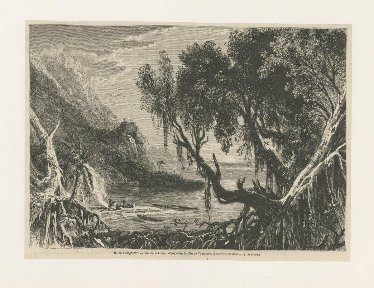 Antique Print of a Creek near the coast of Toamasina, Madagascar