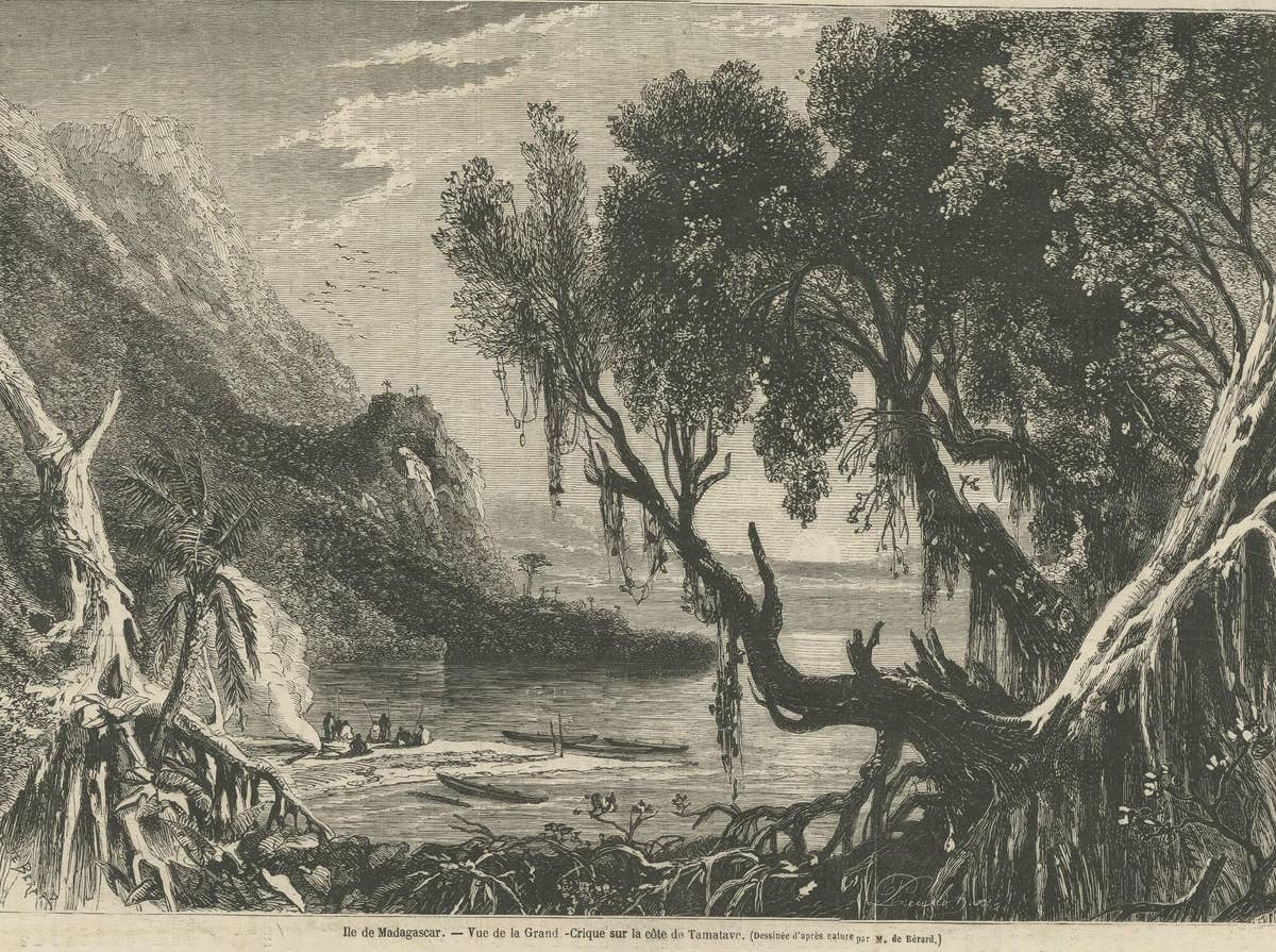 Antique Print of a Creek near the coast of Toamasina, Madagascar