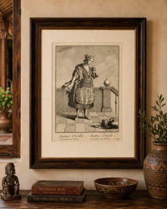 Antique Print of a Creole Lady Drinking Chocolate in Lima, Peru, c.1796