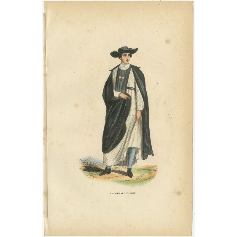 Antique print titled 'Croisier aux Pays-Bas'. Print of a Crosier from the Netherlands. This print originates from 'Histoire et Costumes des Ordres Religieux'.

Artists and Engravers: Author: Abbé Tiron.

Condition: Good, general age-related