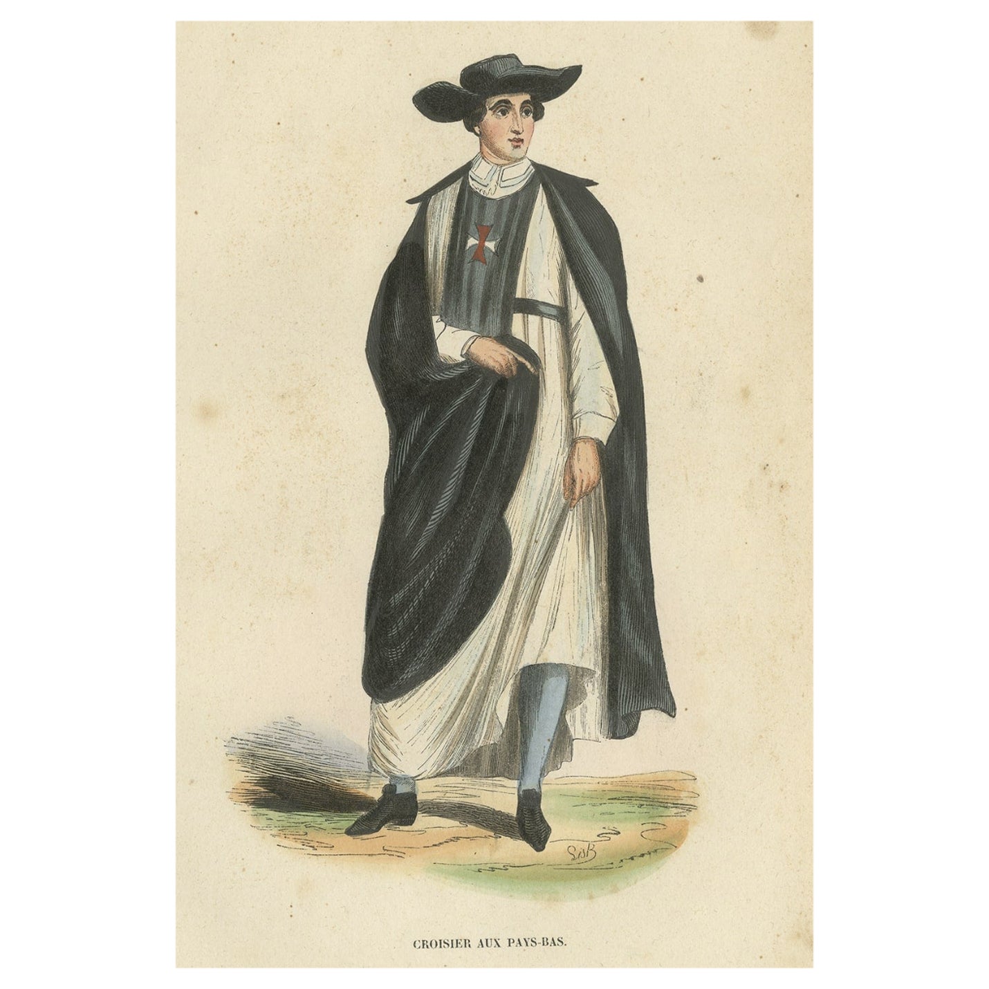 Antique Print of a Crosier from the Netherlands, 1845
