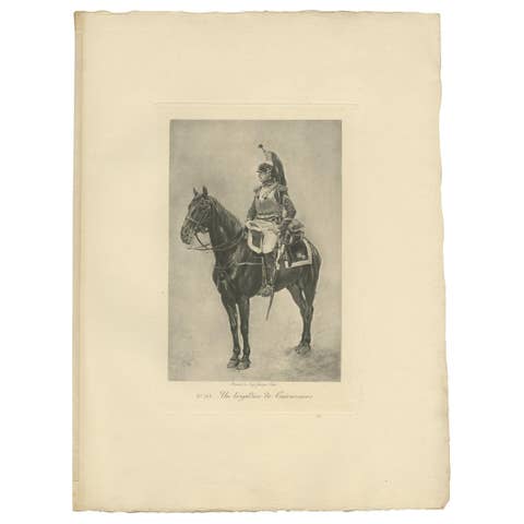 Antique Print of a Cuirassier Brigadier by Petit 'c.1890'