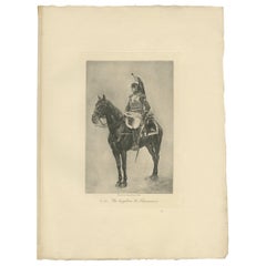 Impression ancienne d'un Cuirassier Brigadier par Petit, vers 1890