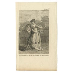Antique Print of Dancing Girl of Otahiti or Tahiti by Cook, 1803