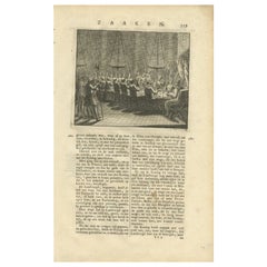 Antique Print of a Dinner in the Moluccas by Valentijn, 1726
