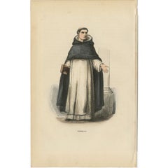 Stampa antica di un monaco domenicano, 1845