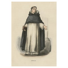 Antiker Druck einer Dominikanischen Monk, 1845