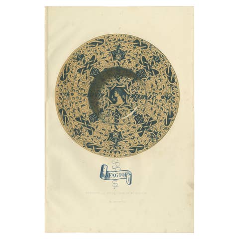 Antique Print of a Drageoir of Mr. Gerente by Delange '1869'