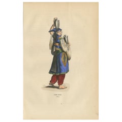 Stampa antica di una donna drusa di Wahlen, 1843