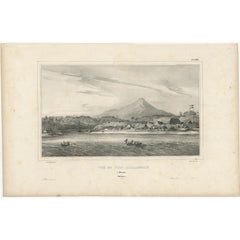 Antique Print of a Dutch Fortress in Manado Bay, Sulawesi, Indonesia, 1833