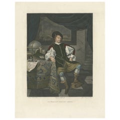 Impression ancienne d'un marchand hollandais par Abram:: vers 1820