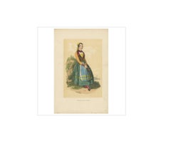 Antique Print of a Female Inhabitant of Bilbao 'Spain' by A. Pannemaker, 1870