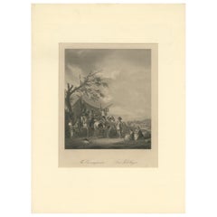 Antique Print of a Field Camp by Heawood, circa 1860