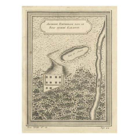 Antique Print of a Fortress in Perm Krai in Eastern Europe, Russia, 1768