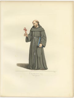 Antique Print of a Franciscan Monk by Bonnard, '1860'