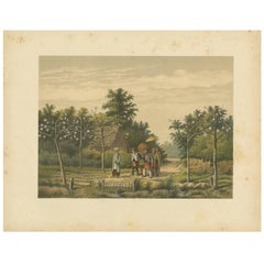 Impression ancienne d'une cérémonie funéraire sur Java par M.T.H. Perelaer, 1888