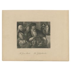 Antique Print of a Game Dealer, circa 1850