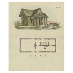 Antique Print of a Garden House from Garden Architecture by Van Laar, 1802