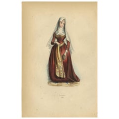 Impression ancienne d'une femme géorgienne par Wahlen, 1843