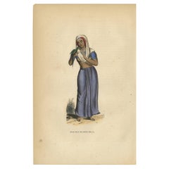 Antique Print of a Girl of the Himalayas by Wahlen, '1843'