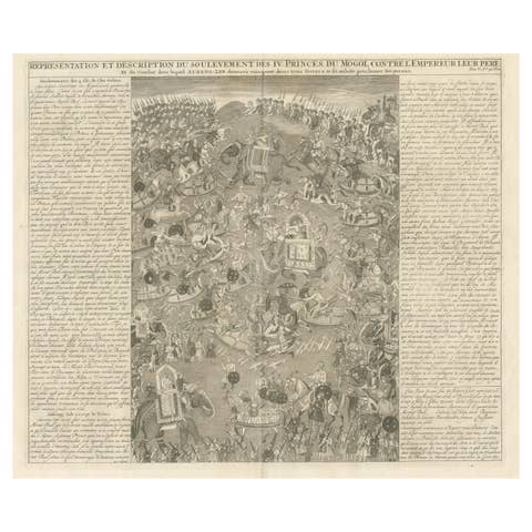 Mughal Princes’ Revolt – Battle Engraving by Chatelain, Atlas Historique 1718