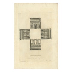 Antiker antiker Druck einer großen Flur von Campbell, 1725