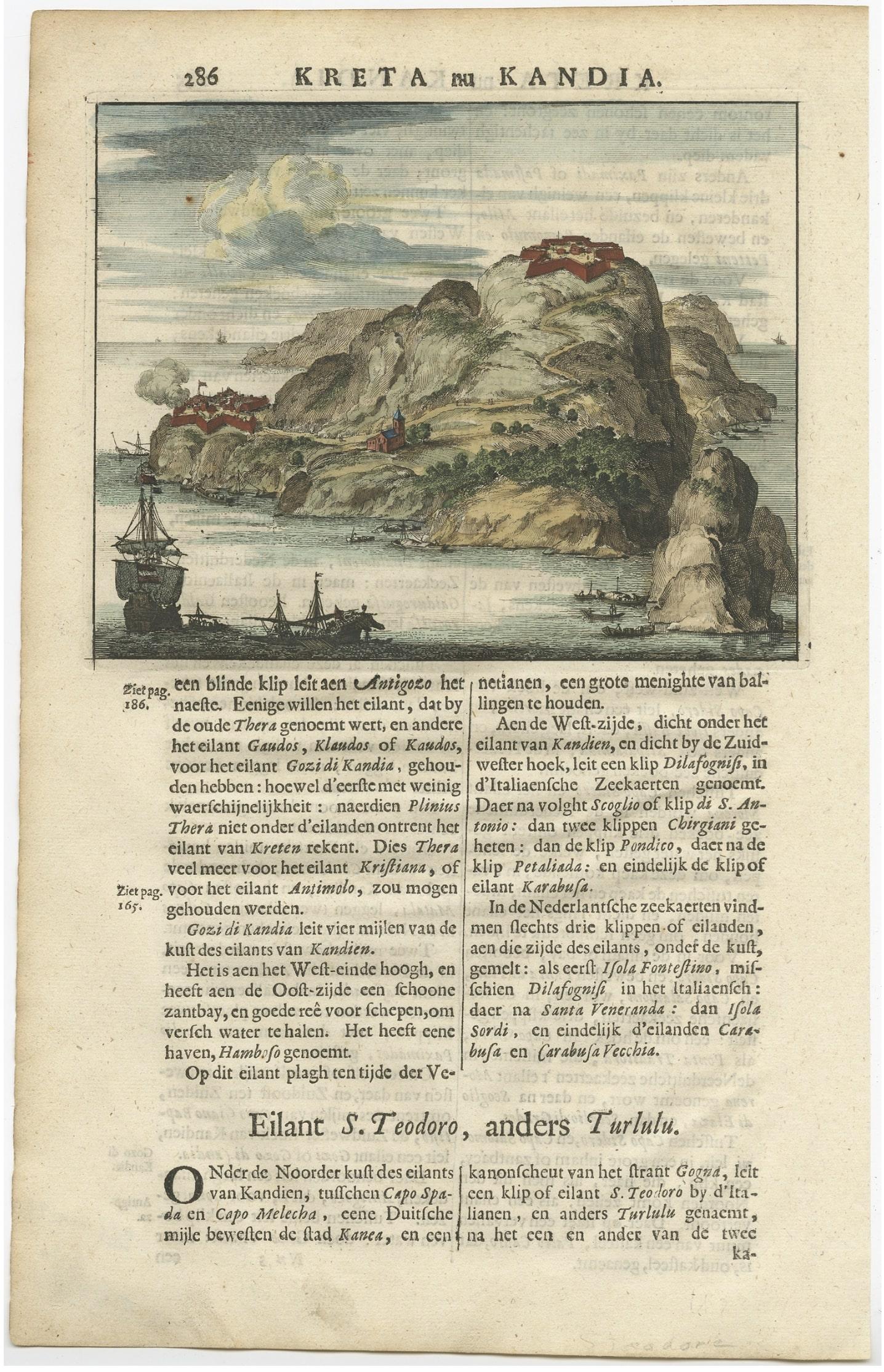 Description: Untitled print of one of the islands of Greece, most likely Gavdopoula (located south of Crete). 

Gavdopoula is an islet located north-west of its larger neighbour, Gavdos, in the Libyan Sea. It is located to the south of Crete, of