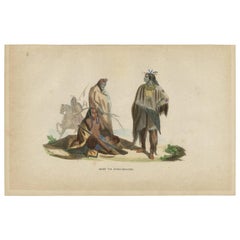 Impression ancienne d'un groupe d'Indes (Raven) par H. Berghaus, 1855
