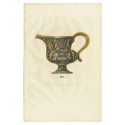 Antique Print of a Hanap of Mr. Alphonse de Rothschild by Delange '1869'