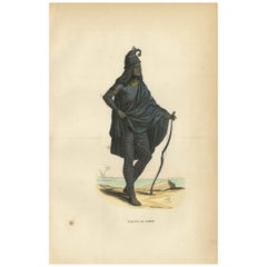 Antique Print of a Hindu from Lahore by Wahlen, 1843