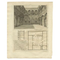 Antique Print of a House in Barbary, North Africa, 1773