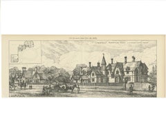 Antique Print of a House in Hampton Wick, 1890
