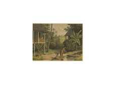 Antique Print of a House in Oleh-Leh, on Atjeh 'Sumatra, Indonesia' by Perelaer