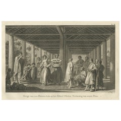 Antique Print of a House on Ulietea, Raiatea, Society Islands, French Polynesia