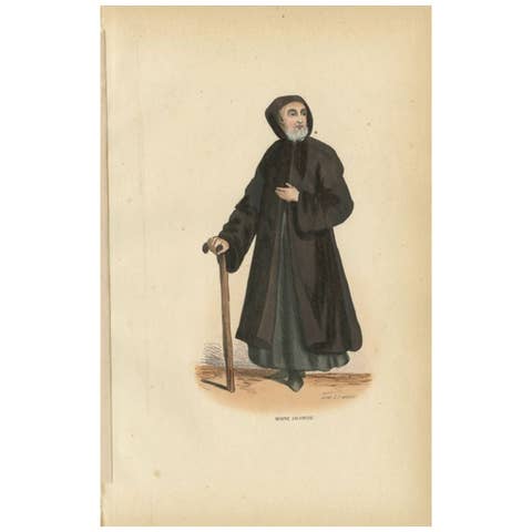 Antique Print of a Jacobite Monk, 1845