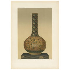 Antique Print of a Japanese Bottle by G. Audsley, 1884