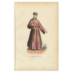 Antique Print of a Jesuit Missionary in China, 1845