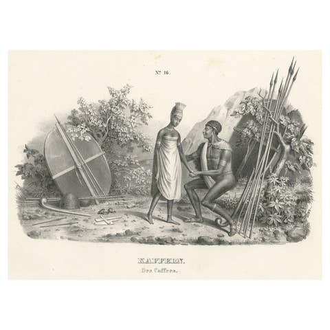 Antique Print of a Kafir, an Arabic Term Meaning Unbeliever or Disbeliever, 1845