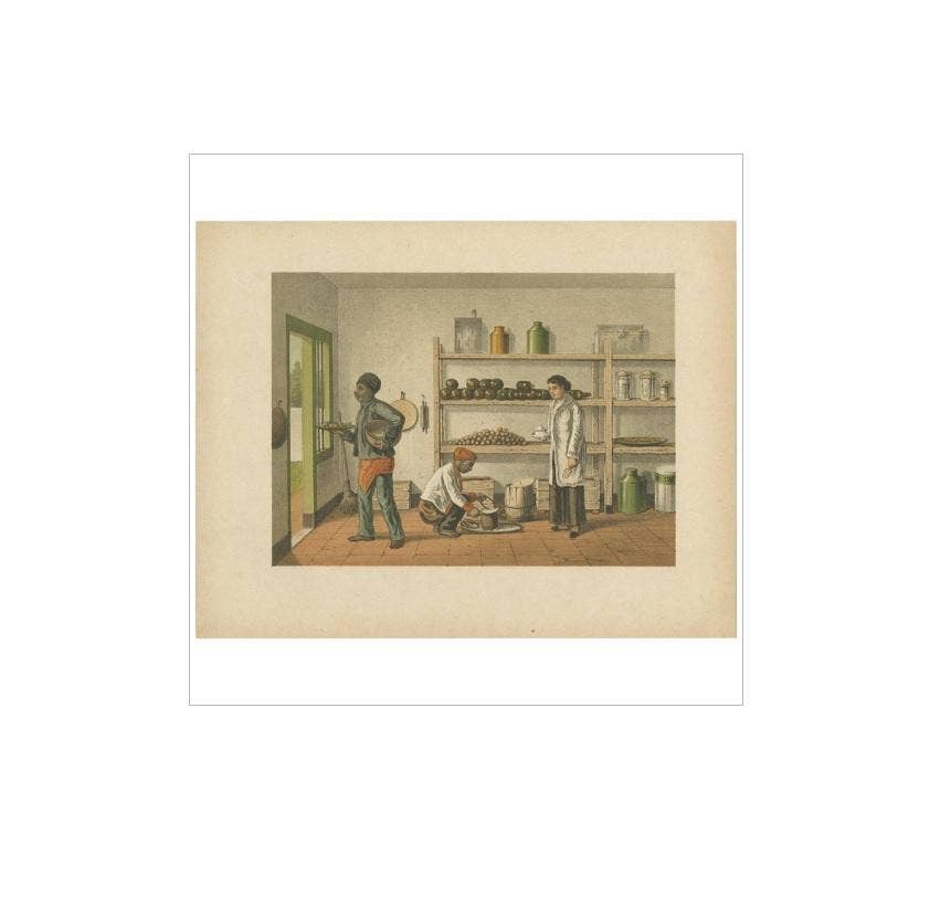 Antique Print of a Kitchen Storage in Batavia by M.T.H. Perelaer, 1888